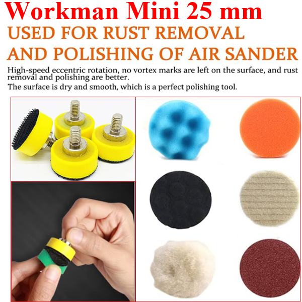 Опорна тарілка на липучці Workman Mini 25мм для гравера (M6)