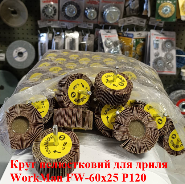 Круг пелюстковий для дриля WorkMan FW-60х25 P120