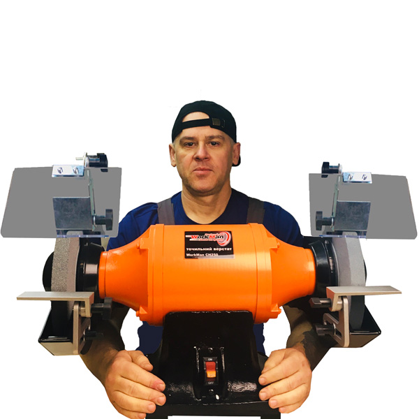 Точильний верстат 250мм з системою пиловидалення WorkMan CH250