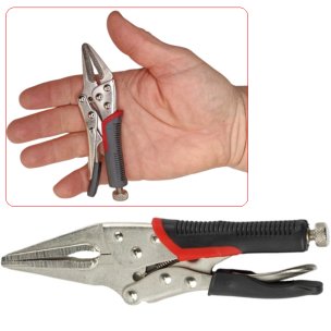 Затискні кліщі довгогубці з фіксатором WorkMan Soft-120