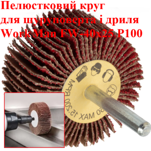 Круг пелюстковий для дриля WorkMan FW-40х25 P100