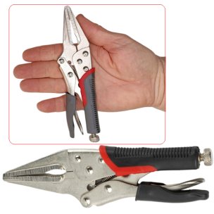 Затискні кліщі довгогубці з фіксатором WorkMan Soft-170