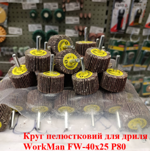 Круг пелюстковий для дриля WorkMan FW-40х25 P80