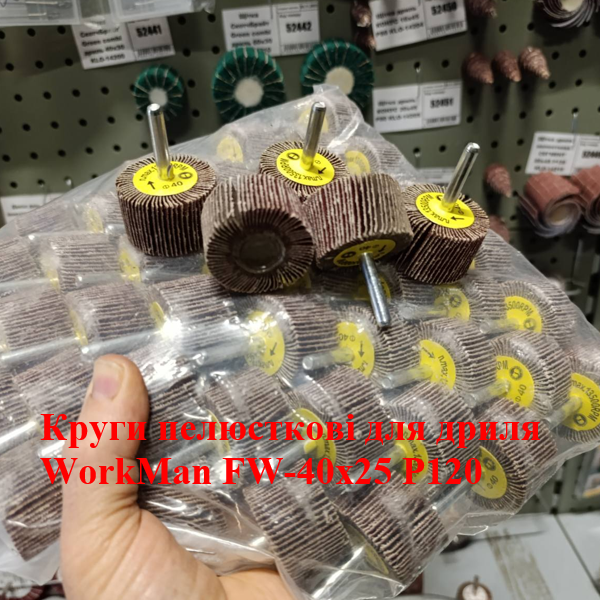 Круг лепестковый для дрели WorkMan FW-40х25 P120
