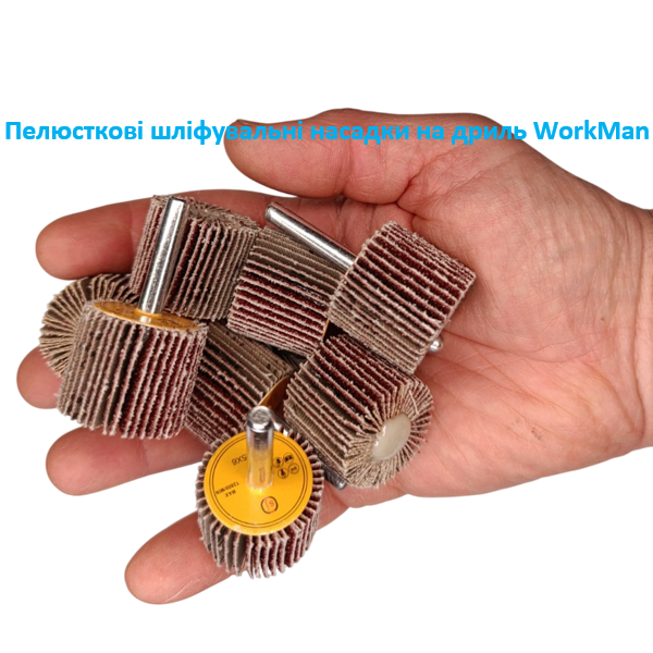 Лепестковая насадка на дрель WorkMan FW-30х25 P80