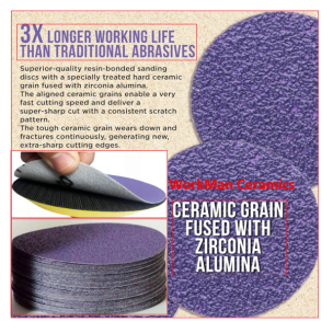 Круг на липучці WorkMan Ceramic 125мм P60 для грубого шліфування
