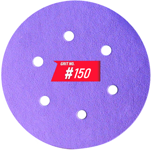 Шлифовальный круг WorkMan Ceramic керамическое зерно P150 (150 мм, 6 отв.)