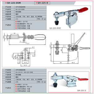 Горизонтальний столярний затискач WorkMan GH-225-D 227кг