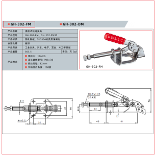 Штовхаючий столярний затискач WorkMan GH‑302‑FM 136кг