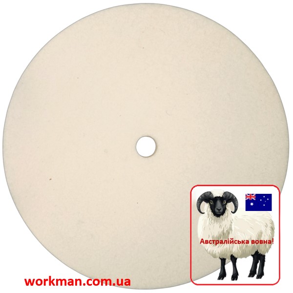 Войлочный круг для точила WorkMan Felt 200х20х16 мм